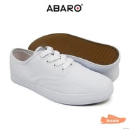 ◘∋ABARO School Shoes Canvas Ladies - White 6263