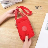 Tas Selempang HP Handphone Nylon Praktis Mini Pouch Tempat Kunci Kabel Earphone Sling Bag
