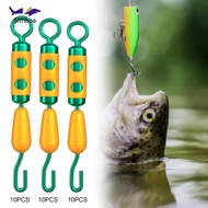 [Simhoa] 10Pcs Fishing Barrel Swivels Accessories Portable Essential Snap Swivels