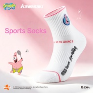 Kawasaki&SpongeBob SquarePants Joint Sports Socks Men's and Women's Cartoon Middle Socks Breathable 
