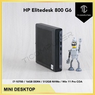 HP EliteDesk 800 G6 Mini Intel i7-10700 16GB RAM 512GB NVMe SSD Win 11 Pro Refurbished Desktop