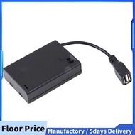 3XAA Battery Case with Cover and Switch Connected to USB Female Connector USB Female Socket Battery 