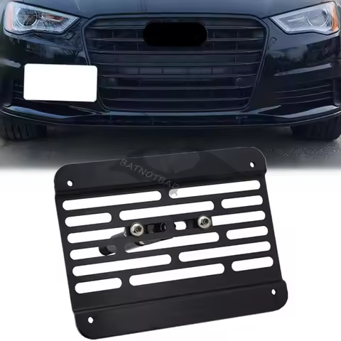 Drill-Free Front Tow Hook License Plate Mount Bracket for Audi A4 S4 RS4 B8 08-16 A5 S5 RS5 08-15 A7