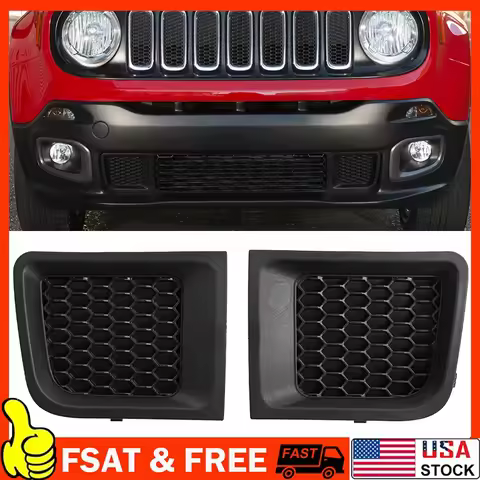 1 Pair Black Front Bumper Fog Light Grille Cover Bezels 5XB62LXHAA 5XB63LXHAA Direct Replacement For