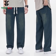Yooka Men's Straight Cut Seluar Jeans lelaki Korean Fashion Loose Jeans seluar jeans lelaki panjang
