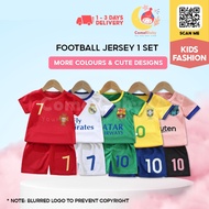 ComelBaby 1-7Y Kids Football Jersey 2PC Set Short Sleeve Shirt Sport Pants Baju Budak Bola Sepak Kanak Kanak_AM10276