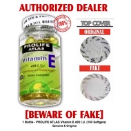 (Prolife) Atlas Vitamin E 4001U - 100 Softgel Capsules per bottle AUTHENTIC - Set of 1 Bottle