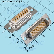 [3 Pieces]- DB15 Male Port 15 Pins Gold Plated 2 Rows Solder Wire Connector TechZone Viet