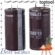 TOPTOOL 2pcs Electrolytic Capacitor Set, Capacitor Component 25 × 50mm, High-quality Electronic Component Kit 63V 6800uF Aluminum