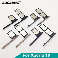 Single Dual SIM Card Holder Reader Sim Tray Slot With Cover For Sony Xperia 10 I3113 I3123 I4113 Rep
