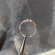 999純銀/足銀/黑髮晶 碧璽瑪瑙編織戒指