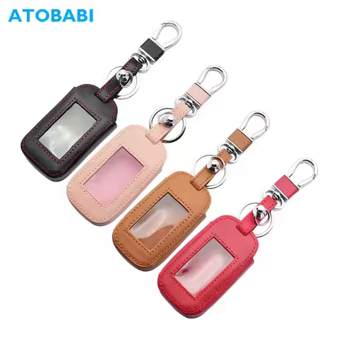 Leather Key Cover Bag For StarLine E60 E90 E63 E93 E95 E66 E96 E65 E61 E91 Two Way Car Alarm LCD Key