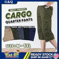 Men Long Length Cargo Shorts Summer Cotton Multi Pockets Hot Breeches Cropped Trousers Camouflage Sh