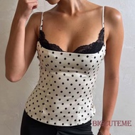 []-Women´s Dots Print Camisoles Sleeveless Spaghetti Strap Scoop Neck Summer Tank Tops