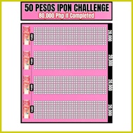 ∣ ❅ ◠ Ipon Chart Guide Sticker Label Peso Sense Ipon Challenge & 1 Bill