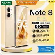 [COD] HP OPP0 Note 8 12GB RAM + 512GB ROM ความจุขนาดใหญ่ 6800mAh โทรศัพท์มือถืออายุการใช้งานยาวนาน 6.8 นิ้วหน้าจอ HD โทรศัพท์ Android 32+48MP HD กล้องสมาร์ทโฟนบลูทูธโทรศัพท์สำหรับเล่นเกมโทรศัพท์มือถือ