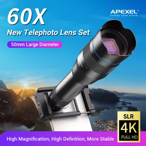 APEXEL Upgraded 60X Mobile Phone Telephoto zoom Lens Monocular Telescope astronomical Lens for iPhon