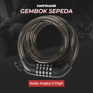 TaffGUARD 5-Digit Number Code Bicycle Lock - SJ008