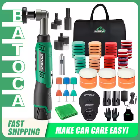BATOCA S6 Cordless Mini Car Polisher With 2 Heads RO&DA Portable Handle Polishing Machine Kit for Au