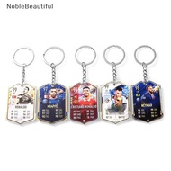 [NobleBeautiful] Soccer Players Car Keychain Football Scoring Card Keychain Soccer Players Around Ba