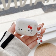 MFD Tide brand Cute Protective Case for Airpods 1/2，Airpods Pro2，Airpods 3 Lovely Style The bell With pendant Shockproof soft shell for Airpods ins popular 2022 New Design girl High quality White