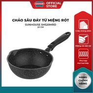 Chảo sâu đáy từ miệng rót SUNHOUSE SHS20MRD - Đường Kính 20cm - Dùng được với bếp từ - Hàng Chính