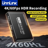 NEW UnnlinK 4K 60Fps Capture Card Support 2K@144Fps, 1080P@240Fps Recording