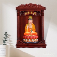 🚓Solid Wood Shrine Wall-Mounted God of Wealth Cabinet Worship Table Guanyin Worship Table Altar Buddha Cabinet Altar Hou