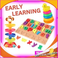 Mainan Abjad Pendidikan Kayu, pembelajaran awal, belajar ABC