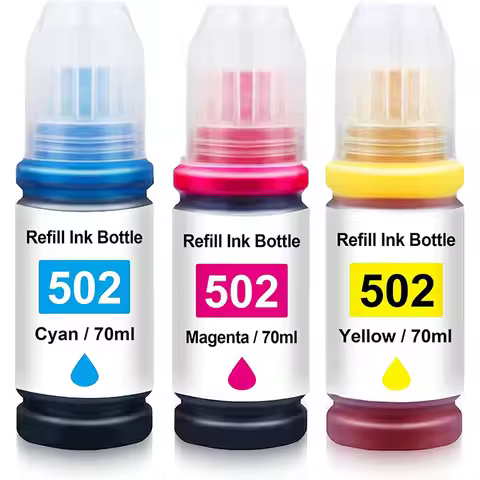 502 Color Refill Ink Work for Epson ET-2760 ET-4760 ET-2750 ET-3760 ET-2850 ET-15000 ST-4000 ST-2000
