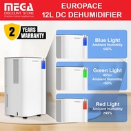 EUROPACE EDH3120DDC 12L DC DEHUMIDIFIER | 2L Water Tank | 12L/Day Moisture Removal