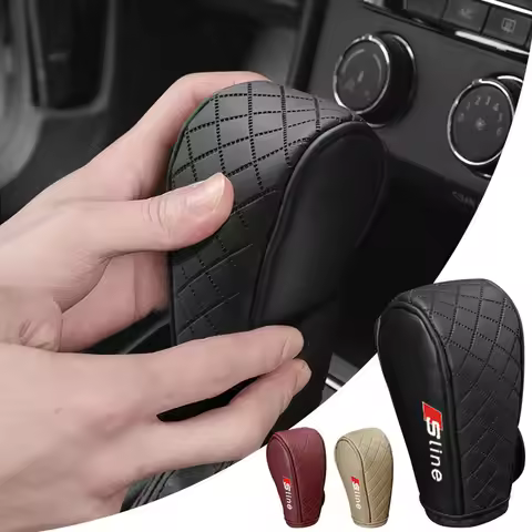 Leather Non-slip Wear-resistant Car Shift Handle Cover Car sticker For Audi c A1 A3 A4 A5 A6 A7 A8 B