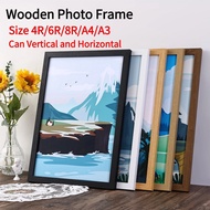 Wooden Picture Frame 4R / 6R / 8R / A4 / A3 Size Photo Frame Wall Decor Table Top Display Stand with