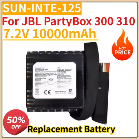 High Quality New SUN-INTE-125 7.2V 10000mAh Battery For JBL PartyBox 300 310 Bluetooth Speaker Batte