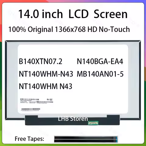 14' LCD Screen B140XTN07.2 N140BGA-EA4 NT140WHM-N43 MB140AN01-5 Display Matrix Panel Replacement 136