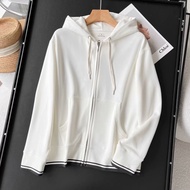 UNIQLO เสื้อมีฮู้ด Youjia 2024ฤดูใบไม้ผลิ U ครอบครัวผู้ชาย/ผู้หญิงมีฮู้ดเสื้อคาร์ดิแกนกีฬาแขนยาวโค้ท