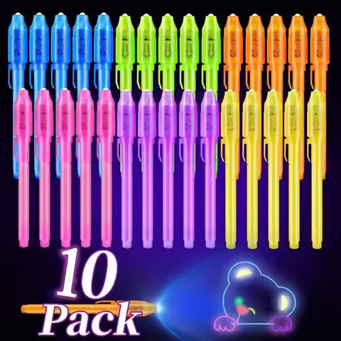 10Pcs Invisible Ink Pen Magic Pen with UV Light Magic Marker for Kids Party Favors Classroom Prizes 