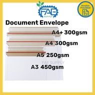 Document Envelope Hard White Cardboard Sampul surat putih keras A5 A4 A4+ A3 200gsm 300gsm 450gsm