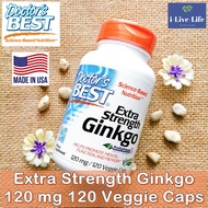 สารสกัดจากใบแป๊ะก๊วย Extra Strength Ginkgo 120 mg 120 Veggie Caps - Doctor's Best