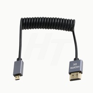 HangTon Micro HDMI to Standard HDMI 4K 8K 60fps Coiled Cable for ATOMOS Ninja V Monitor Sony A6400 A