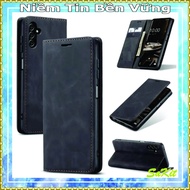 Leather Wallet Border Sewing Case For Money, oppo reno Phone, reno 2, reno 2f, reno3, reno 4, reno 4pro (Magnet).