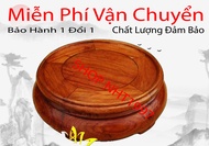 Kỷ đế gỗ hương đỏ Kỷ tròn đôn không chân đế bát hương (đồ thờ gỗ kê bát hương)