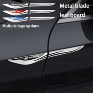 Hyundai Car stainless steel blade leaf panel side label decorative sticker i10 Kona Getz Accent Elan