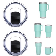 2 Pek Penutup Tumbler untuk YETI, Penutup Serasi Dengan Tumbler YETI 42/35 oz dengan Pemegang, Mug P