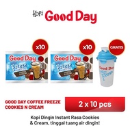 GOOD DAY Coffee Freeze Cookies n Cream 2 Renteng (10x30 gr)Free Shaker