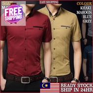 Men Shir Short Sleeve Plus Size Kemeja Lelaki Lengan Pendek Saiz Besar Murah