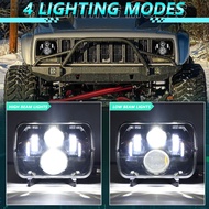 5x7 7x6 Inch LED Headlights Sealed Beam H6054 LED Headlights Amber/White DRL Turn Signal Rectangular