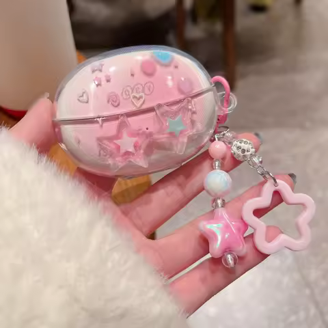 For QCY Crossky C30 Case 3D Cartoon Star Butterfly Bear Earphone Soft Cover QCY C30 Headphones Box F