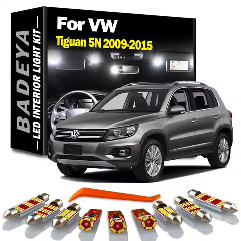 BADEYA 14Pcs Canbus LED Interior Light Kit For VW Tiguan 5N 2009 2010 2011 2012 2013-2015 Dome Map R