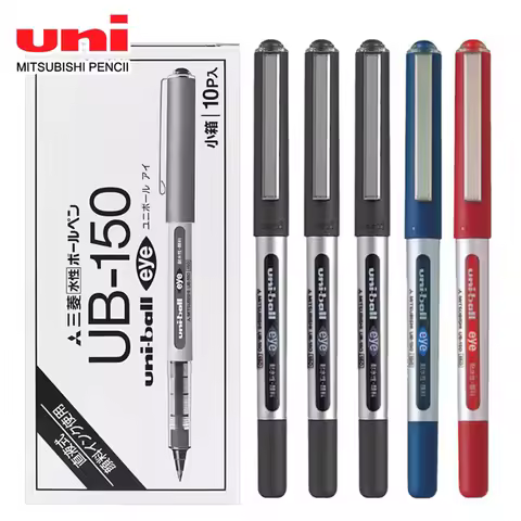 Japan Uni Gel Pens Straight Liquid Ball Pen 0.5/0.38mm UB-150 Large Capacity Black Red Blue School O